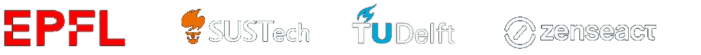 EPFL, SUSTech, TU Delft, and Zenseact logos